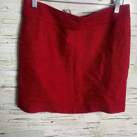Banana republic red wool blend mini skirt size 8 - Picture 2 of 7